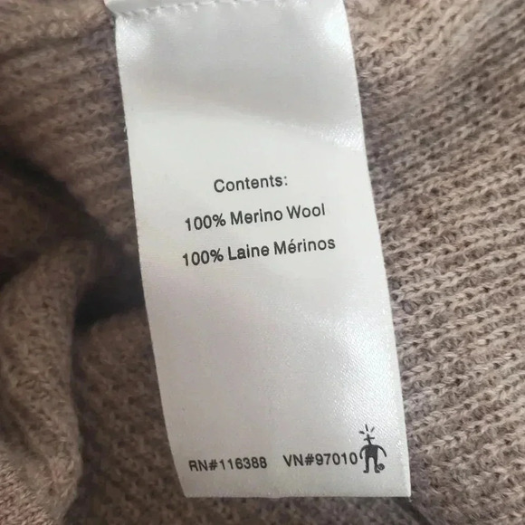 Smartwool Crewneck Sweater Beige Men's Small 100% Merino Wool - Picture 4 of 6